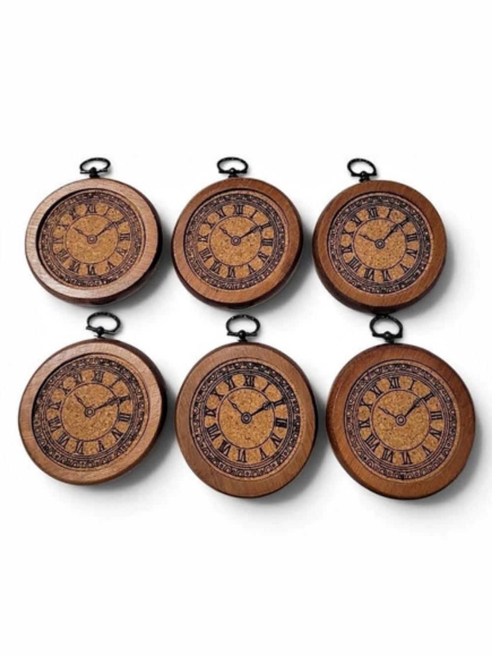 Set Of 6 Vintage Clock Coasters